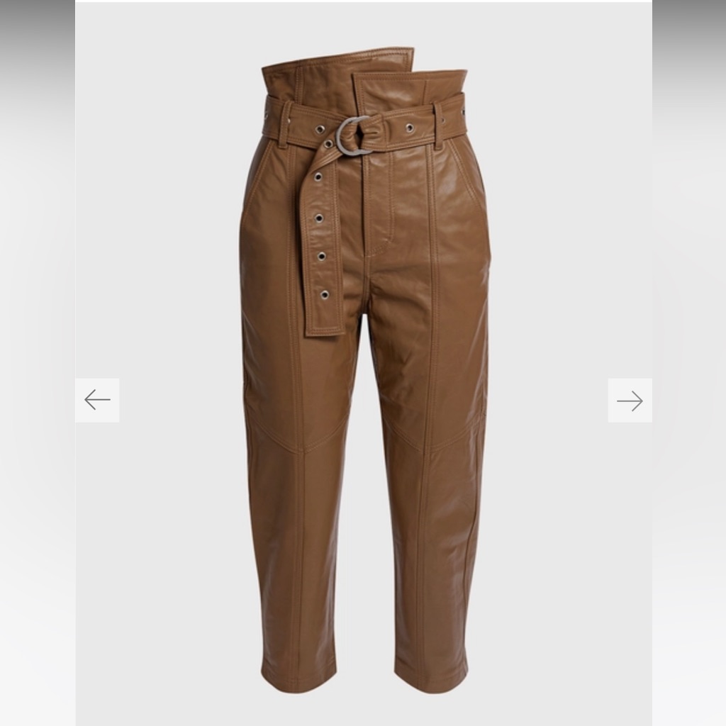 Marissa Webb Anniston Cropped Leather Pant In Tan